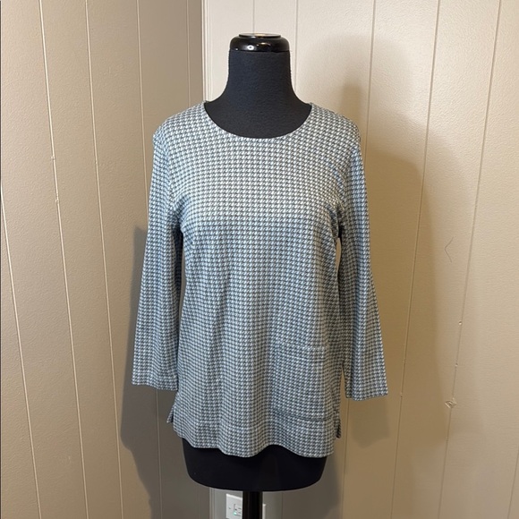 J. Jill Tops - J. Jill Petite Women’s Small Blue Boxy Blouse with Crew Neckline Pocket